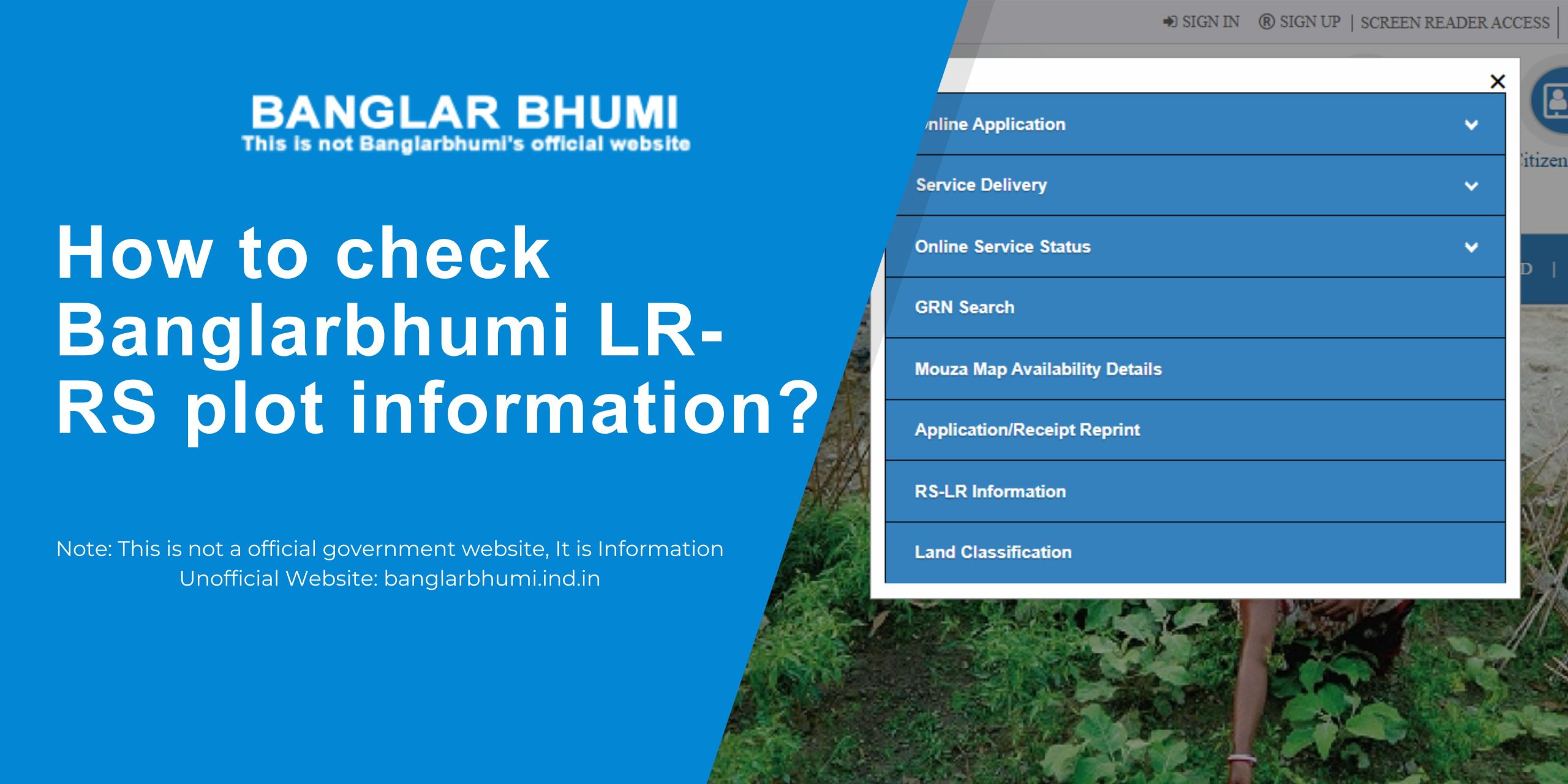 Banglarbhumi LR-RS plot information