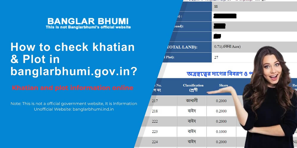 how to check Khatian and plot information in banglarbhumi.gov.in