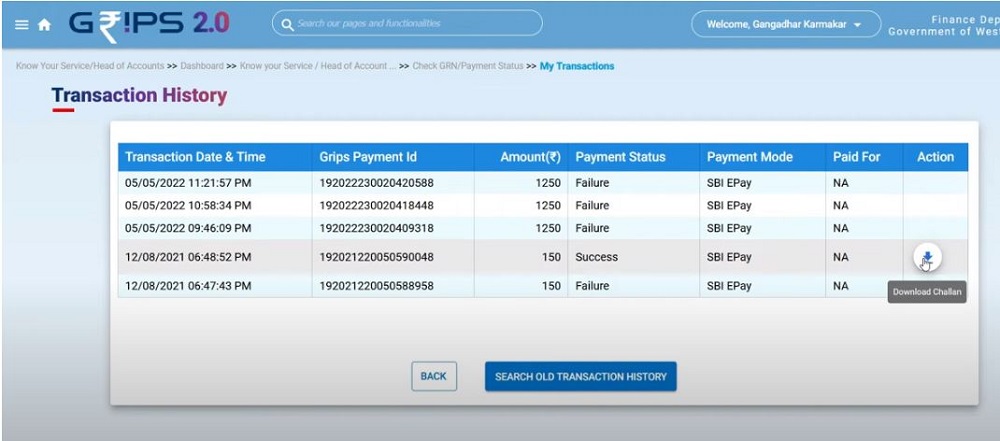 payment table banglarbhumi